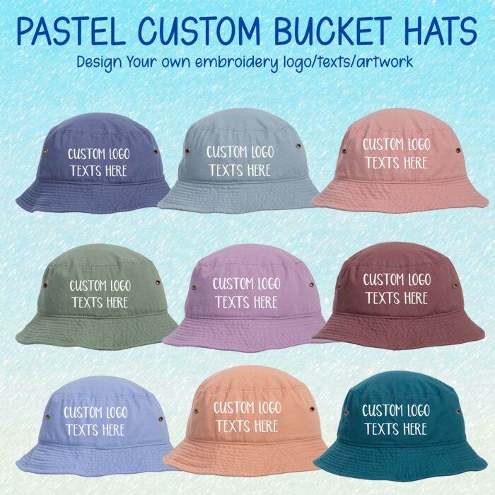 Custom Pastel Cotton Bucket Hats Thumbnail