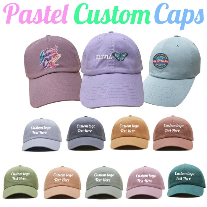 Pastel Cotton Baseball caps Thumbnail