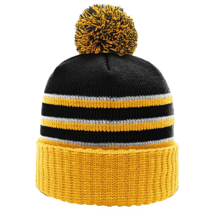 Stripe Pom Cuffed Beanie Thumbnail