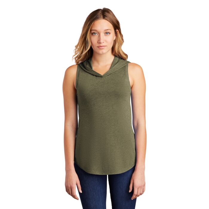 Ladies Perfet Triblend Sleeveless Hoodie Tank Tops Thumbnail