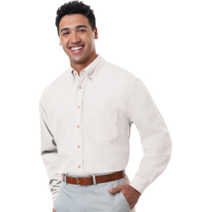 Men's L/S Superblend Poplin Shirt with Bone Buttons Thumbnail